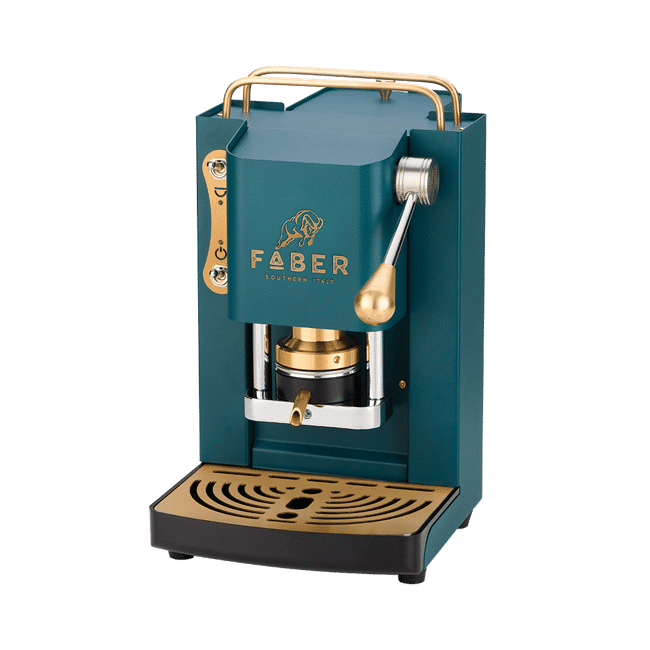 FABER Macchina da Caffè a cialde - Pro Mini Deluxe British Green Ottonato 1,3 l by Faber