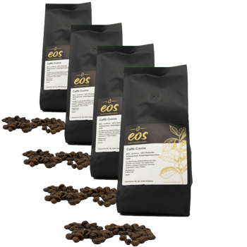 Cafe En Grain EOS Kaffeerösterei Caffe Crema 500 G - Pack 4 × Grains Pochette 500 g