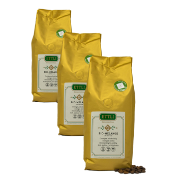 Ettli Kaffee Café En Grains - Bio Mélange - 500G - Pack 3 × Grains Pochette 500 g