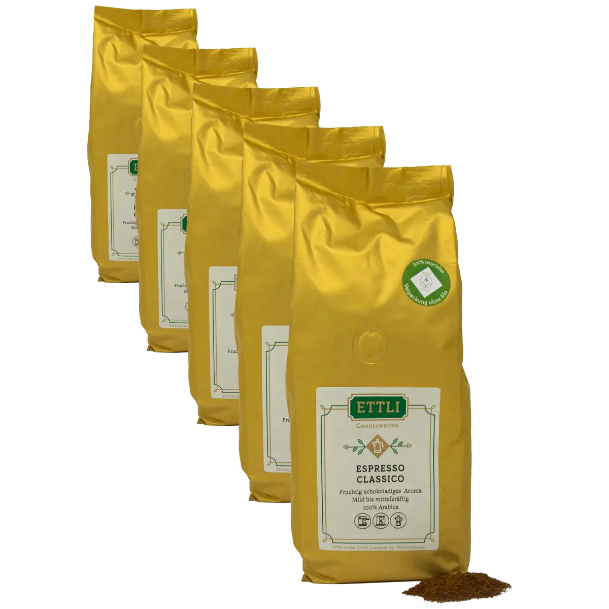 Ettli Kaffee Cafe Moulu Espresso Classico 250G Moulu Moka - 250 G by ETTLI Kaffee