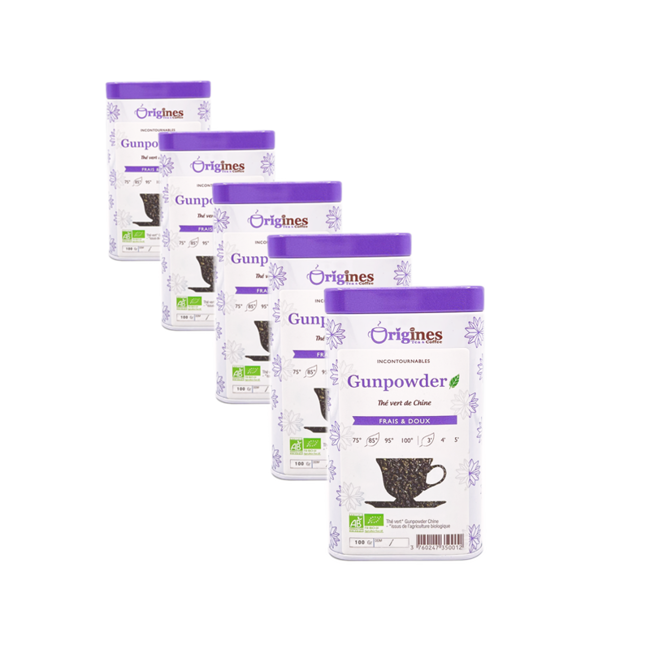 Grüner Tee Bio Metall-Box - Gunpowder - China - 100g by Origines Tea&Coffee