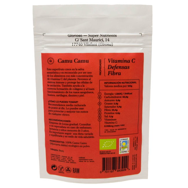 Secondo immagine del prodotto Camu Camu by Glorioso Super Nutrients