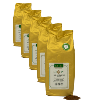 Ettli Kaffee Bio Melange Moulu Espresso - 250 G - Pack 5 × Moulu Espresso Pochette 250 g