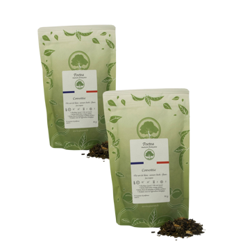 Weißer, grüner und Lychee-Tee-Aufguss -80g - Pack 2 × Beutel 80 g