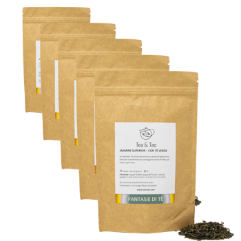Tea & Tao Jasmine Superior- 100 G - Pack 5 × Pochette 100 g