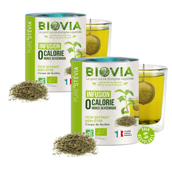Oviatis Biovia Tisane De Stevia Bio Francaise 50G - 50 G - Pack 2 × Boîte en carton 50 g