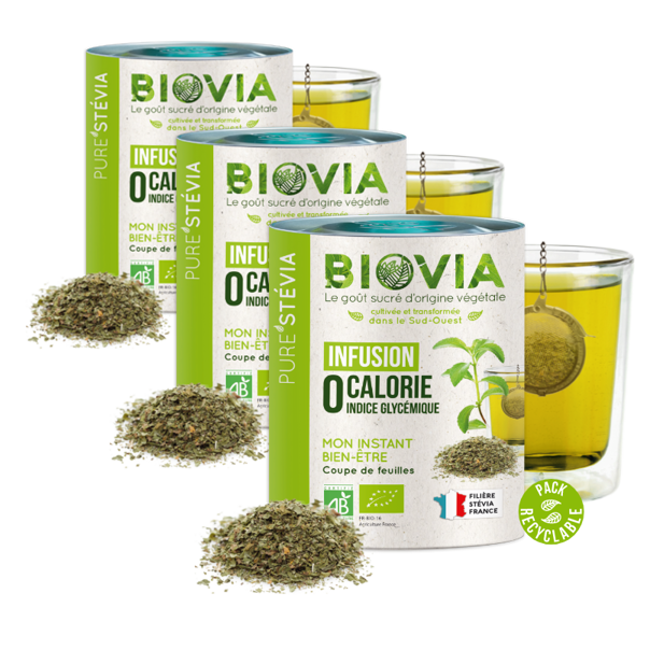 BIOVIA Kräutertee mit Stevia aus Frankreich - 50g by Oviatis