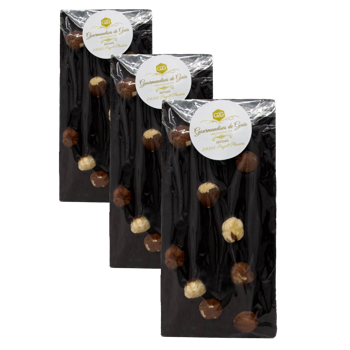 Cioccolato Fondente Puro Amaro 73% - Nocciole - Pack 3 × Tavoletta 100 g