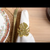 Quarto immagine del prodotto Anello portatovaglioli con foglie di palma dorate - set di 4 pezzi by Aulica