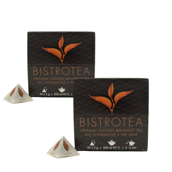 Bistrotea English Breakfast 50 infusettes - Pack 2 × Sachets de thé 75 g