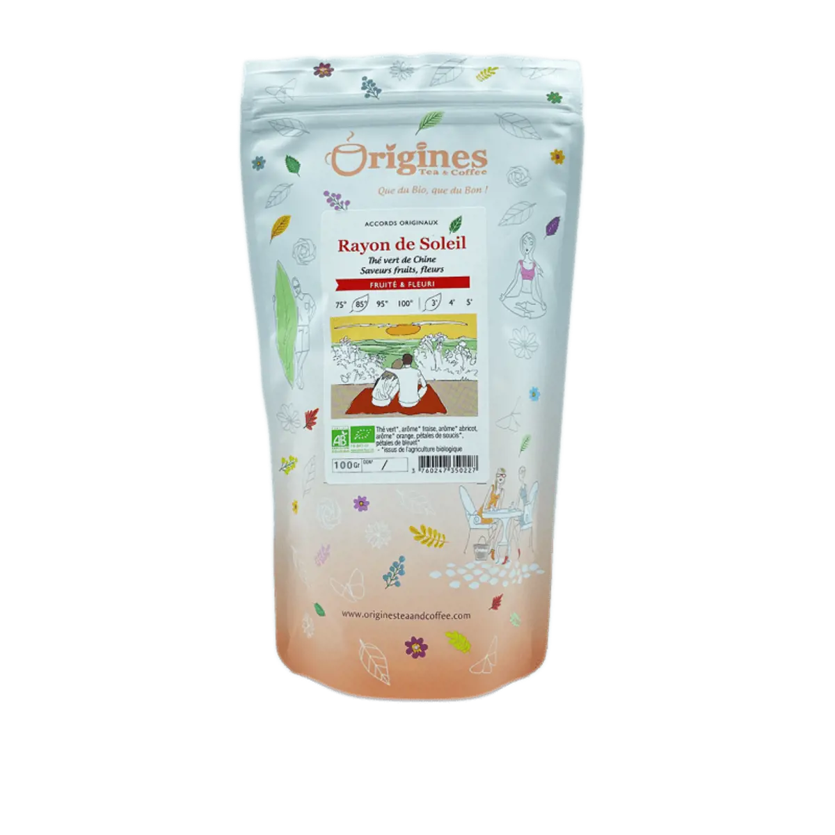 Origines Tea&Coffee The Vert Bio En Vrac Rayon De Soleil Chine 1Kg Fleur De The 1 Kg by Origines Tea&Coffee