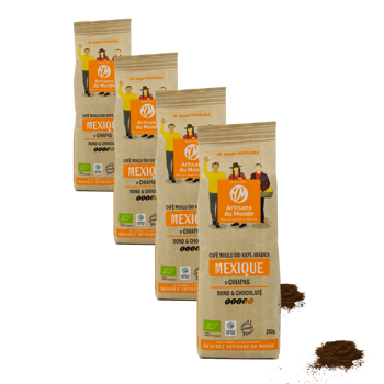 Café moulu - Mexique 100% Arabica - 250g - Pack 4 × Moulu Aeropress Pochette 250 g