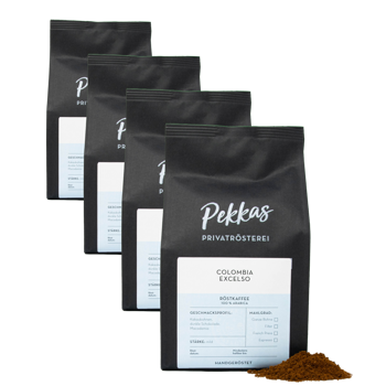 Pekkas Privatrösterei Colombie Excelso Moulu French Press - 500 G - Pack 4 × Moulu French press Pochette 500 g