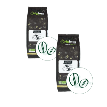 Origines Tea&CoffeeCafe Moulu Douceur Decafeine 1Kg Moulu Espresso - 1 Kg - Pack 2 × Moulu Espresso Pochette 1 kg