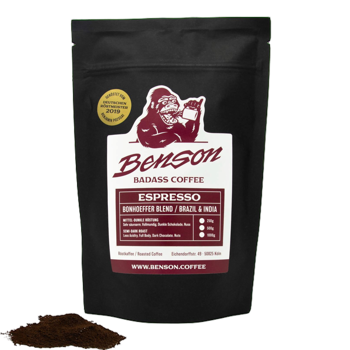 Kaffeepulver - Bonhoeffer Blend, Espresso - 1kg - Mahlgrad Moka Beutel 1 kg
