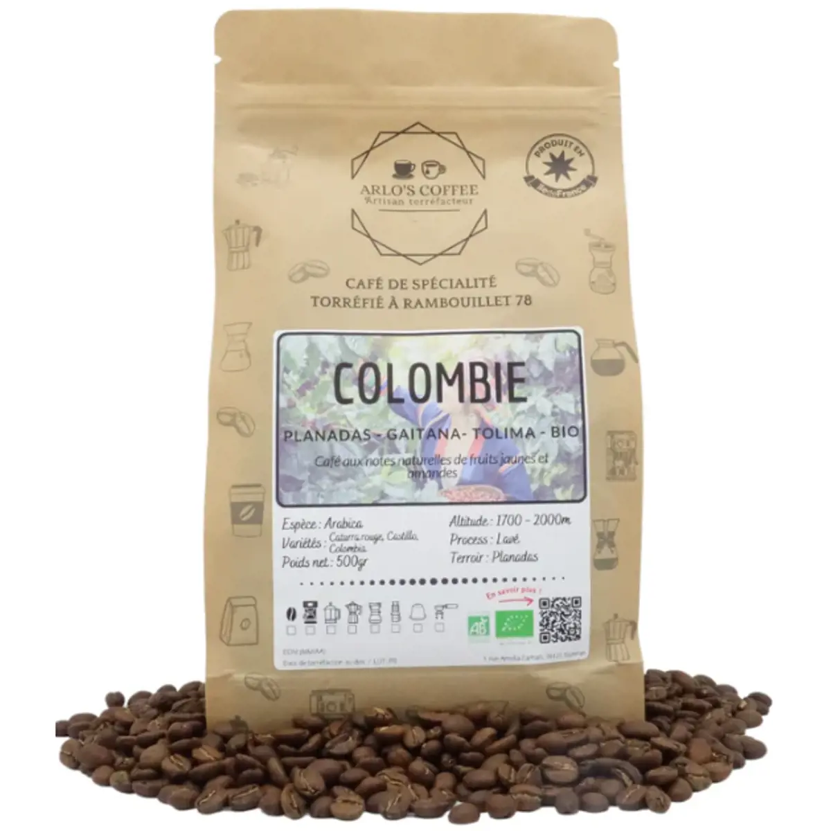 Cafe En Grain Arlo's Coffee Colombie 500 G by ARLO'S COFFEE