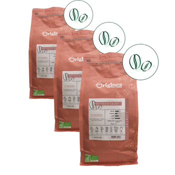 Caffè in grani - Prestige d’Arabica - 1kg - Pack 3 × Chicchi Bustina 1 kg