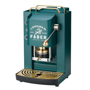 FABER Kaffeepadmaschine - Pro Deluxe British Green Zodiac, Messing 1,3 l - ESE (44mm) kompatibel