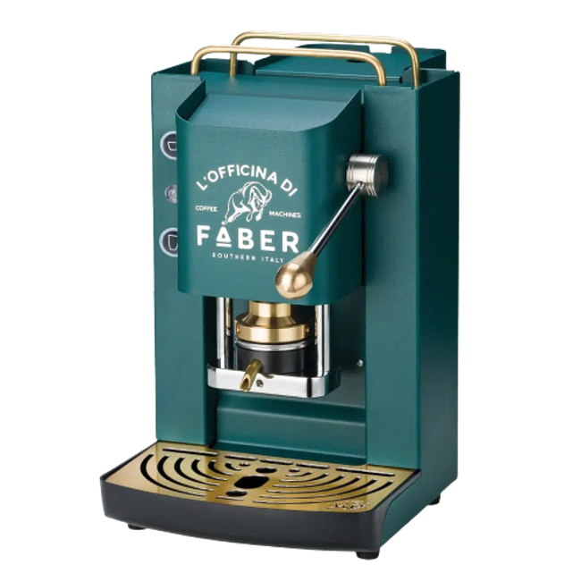 Faber Faber Machine A Cafe A Dosettes Pro Deluxe British Green Plaque Laiton Zodiac 1,3 L by Faber