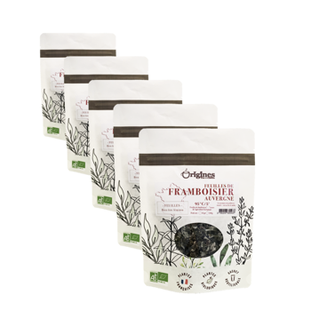 Infusion Bio Feuilles de framboisier - Sachet 50g - Pack 5 × Pochette 50 g