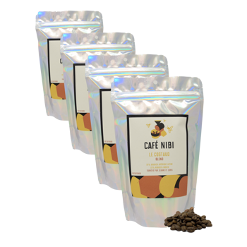 Kaffeebohnen - Die Costaud Mischung - 200 g - Pack 4 × Bohnen Beutel 200 g