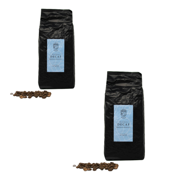 Kaffeebohnen - Natürlich entkoffeinierte Mischung - 1 kg - Pack 2 × Bohnen Beutel 1 kg