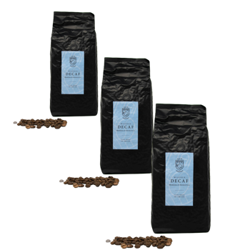 Caffè in grani - Miscela Decaf ad acqua - 1 kg - Pack 3 × Chicchi Bustina 1 kg