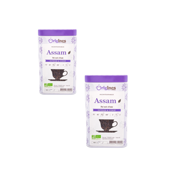 Origines Tea&Coffee The Noir Bio En - Assam Inde 100G - 100 G - Pack 2 × Boîte métal 100 g