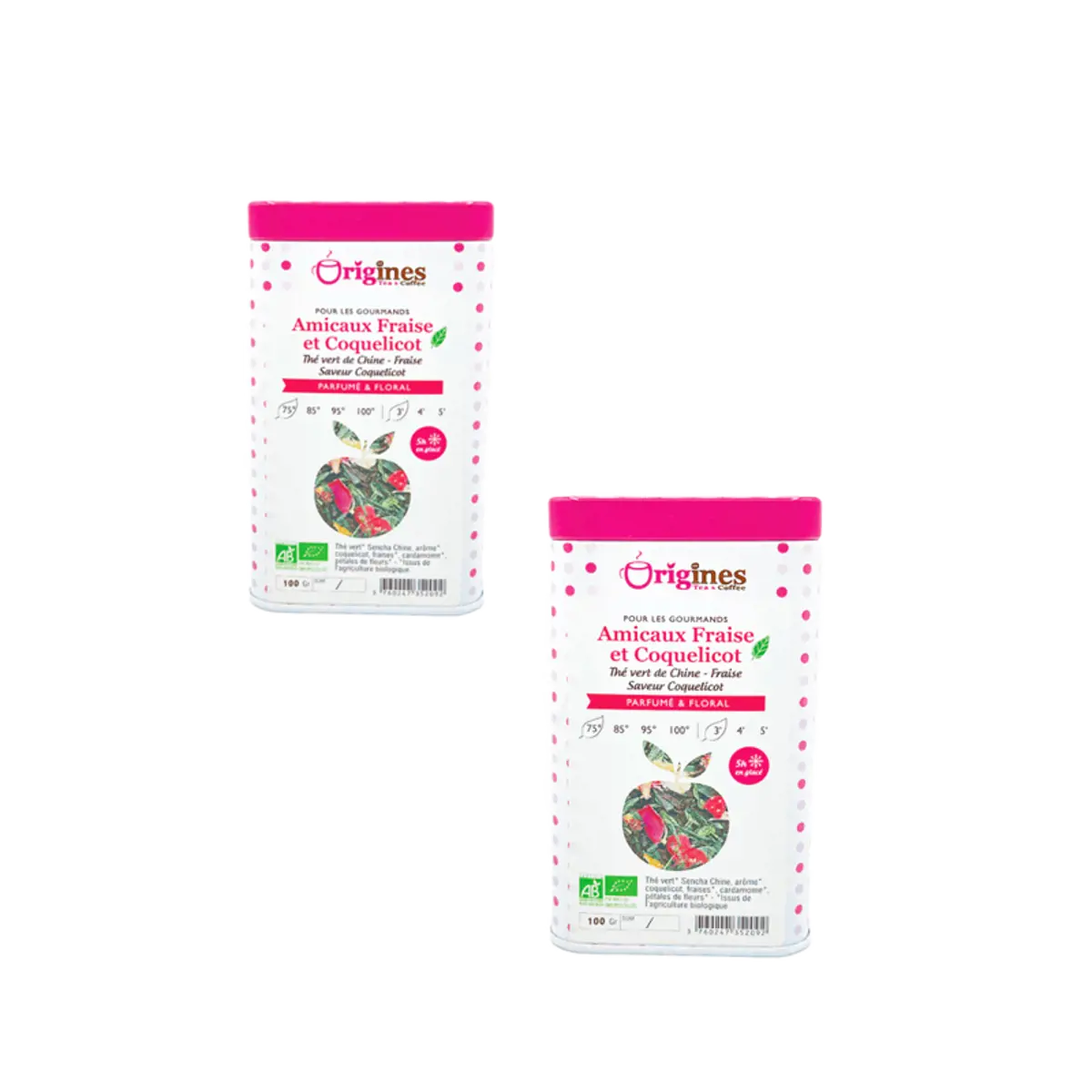 Origines Tea&Coffee The Vert Bio En - Amicaux Fraise Et Coquelicot Chine 100G - 100 G by Origines Tea&Coffee