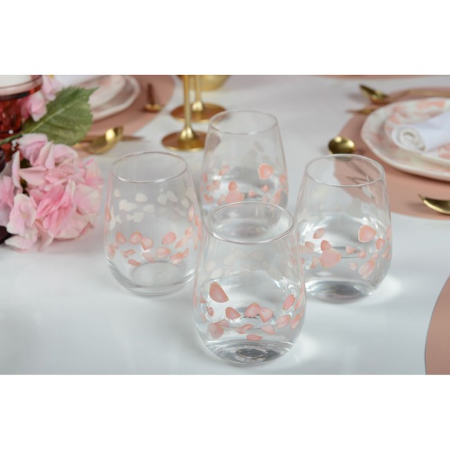 Deuxième image du produit Aulica Set De 4 Verres Design Petales De Rose 400 Ml by Aulica