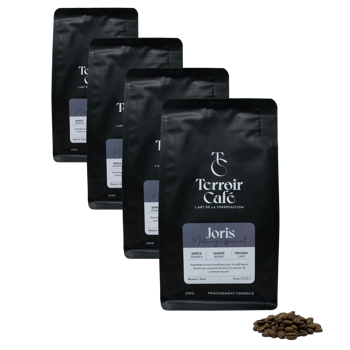 Caffè in grani - Assortimento di caffè per torrefattori, Joris - 250g - Pack 4 × Chicchi Bustina 250 g