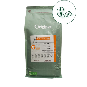 Origines Tea&Coffee Cafè En Grains - Moka Sidamo - 1Kg - Grains Pochette 1 kg