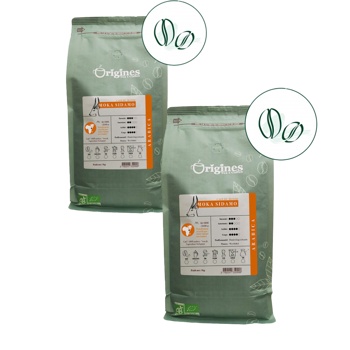 Origines Tea&Coffee Cafè En Grains - Moka Sidamo - 1Kg - Pack 2 × Grains Pochette 1 kg