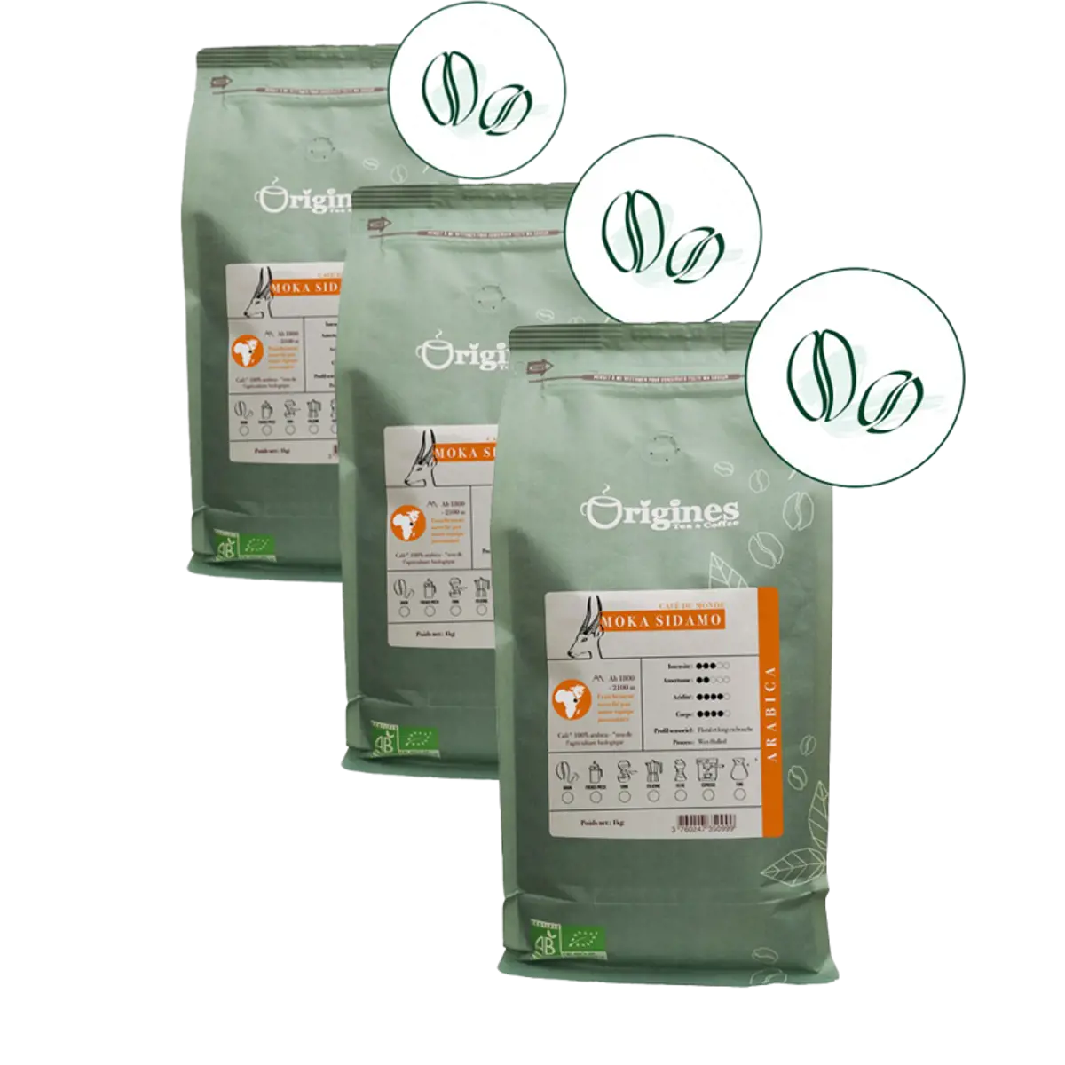 Caffè in grani - Moka Sidamo - 1kg by Origines Tea&Coffee