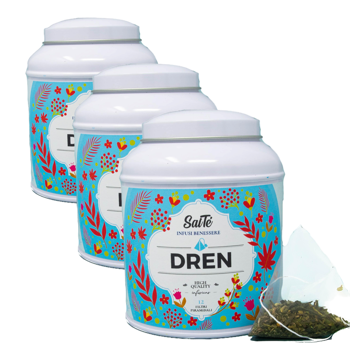 SaiTè Drain 12 Sachets Vrac En - 30 G - Pack 3 × Boîte métal 30 g