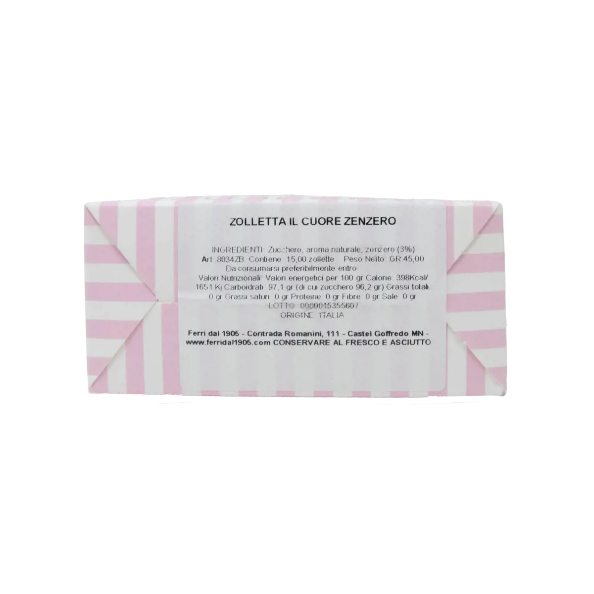 Deuxième image du produit Zukkero Morceaux De Sucre Coeur De Gingembre 60 G Boite En Carton 60 G by Zukkero