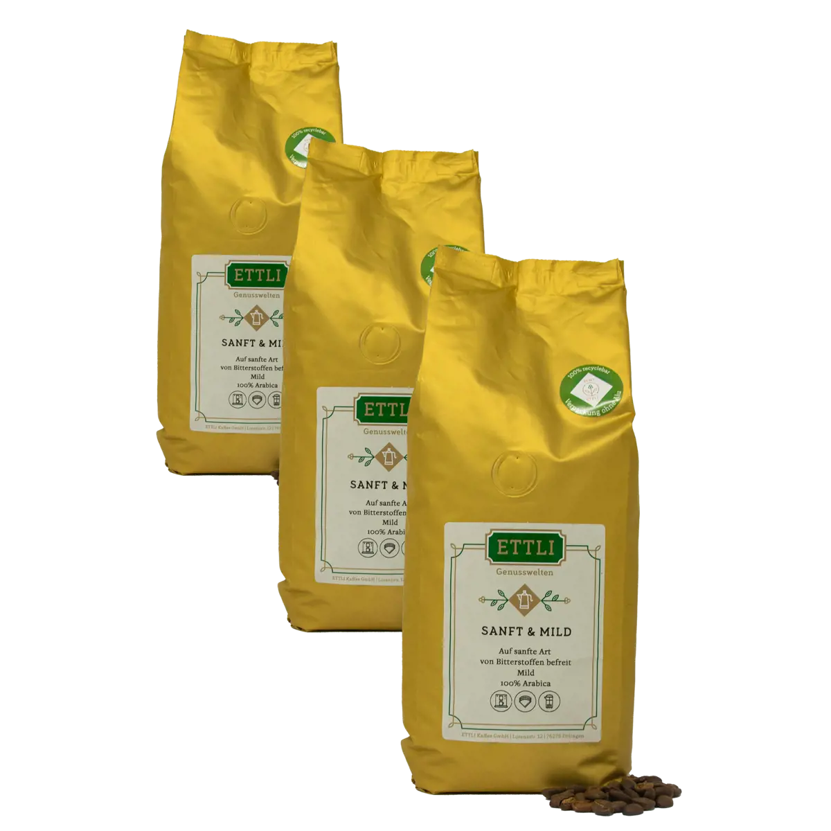 ETTLI Kaffee Café En Grains - Douceur Et Légèreté Avec Caféine - 500G by ETTLI Kaffee