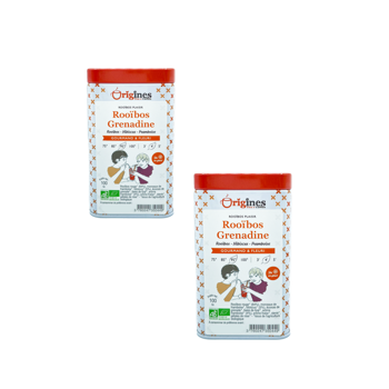 Origines Tea&Coffee Rooibos Grenadine En - 100G - 100 G - Pack 2 × Boîte métal 100 g