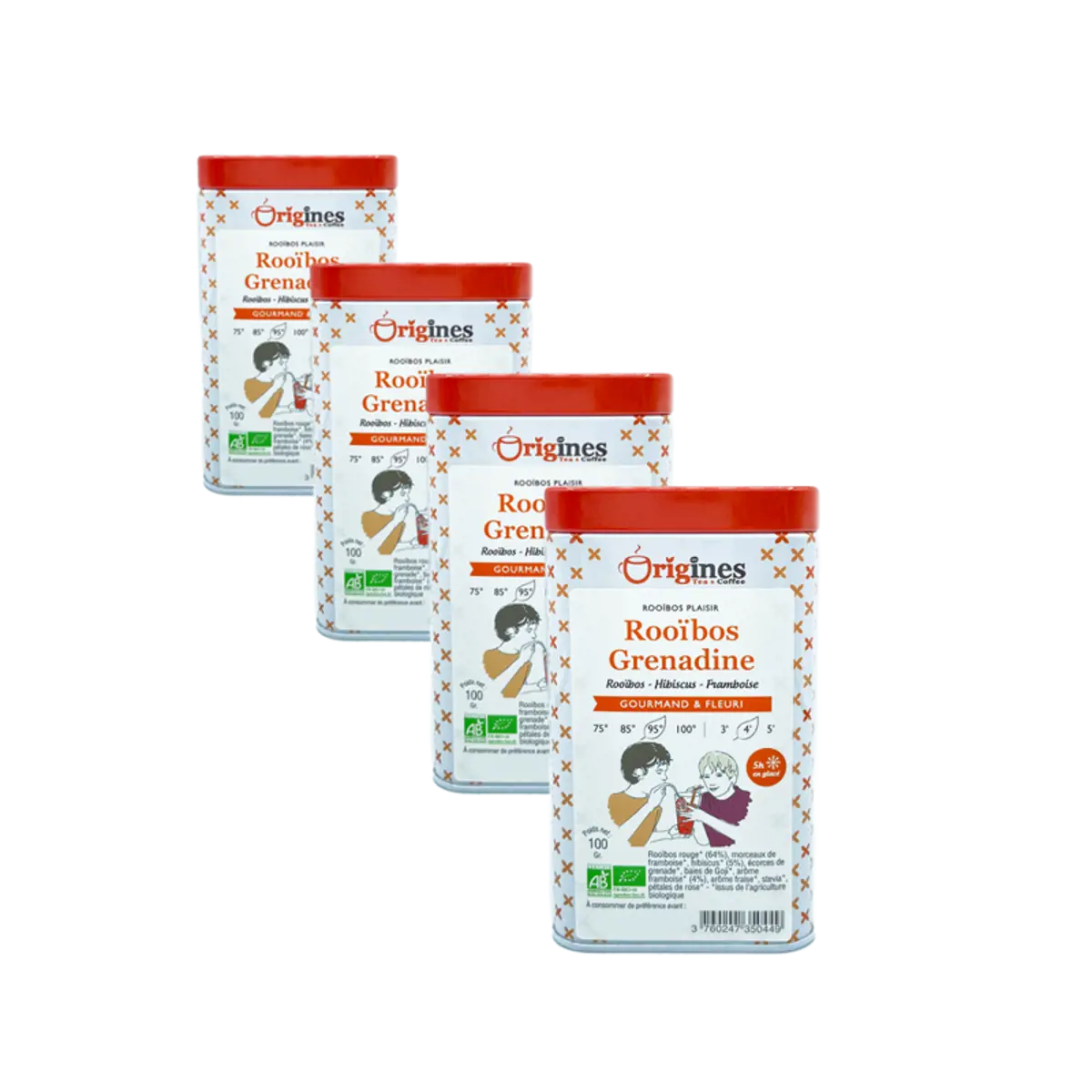 Rooïbos Grenadine Metall-Box - 100g by Origines Tea&Coffee