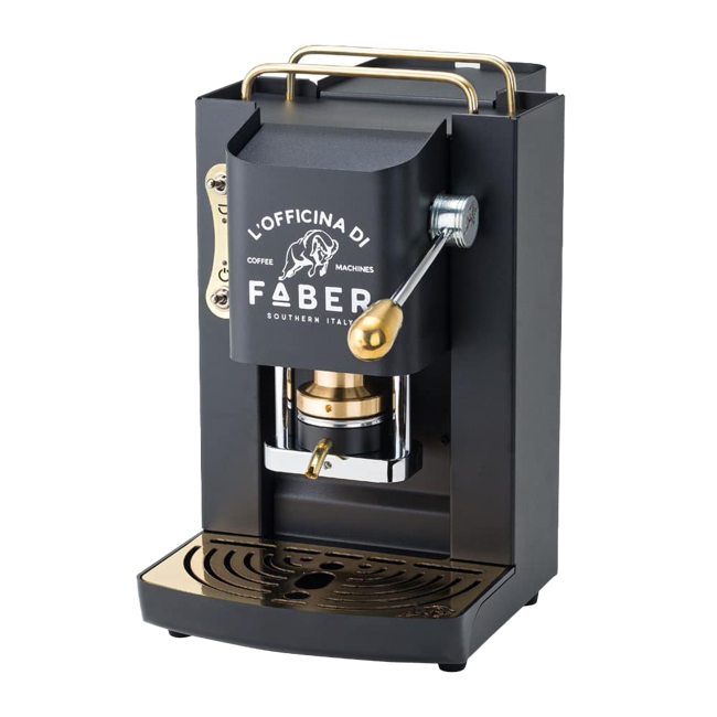 Zweiter Produktbild FABER Kaffeepadmaschine - Pro Deluxe Mat Black vermessingt 1,3 l by Faber