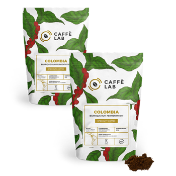 Caffè Colombia Rum Barrique - Filtro - Pack 2 × Macinatura Filtro Bustina 250 g