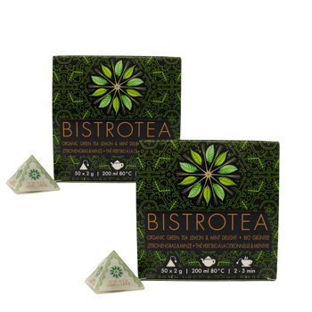 Bistrotea Menthe Citronnelle 50 Infusettes - Pack 2 × Sachets de thé 75 g
