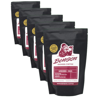 Benson Cafe Moulu Capricornio Espresso 250G Moulu Espresso - 250 G - Pack 5 × Moulu Espresso Pochette 250 g