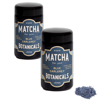 Matcha Botanicals Matcha Blue Earl Grey - 40g - Pack 2 × Bouteille en verre 40 g