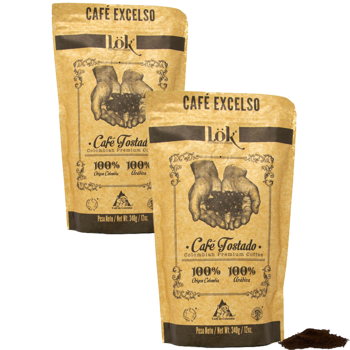 Caffè colombiano - Pack 2 × Macinatura French press Bustina 340 g
