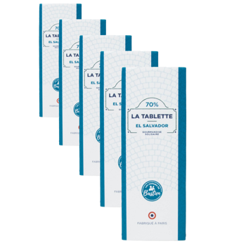 Les Copains De Bastien Tablette Pure Origine El Salvador 70 25G Tablette 25 G - Pack 5 × Tablette 25 g