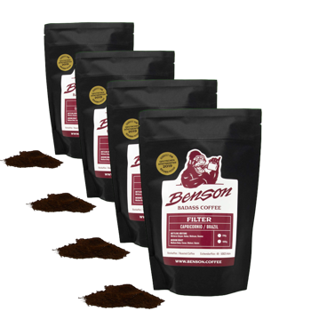 Caffè macinato - Capricornio, Filtro - 250g - Pack 4 × Macinatura Espresso Bustina 250 g