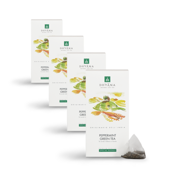 Dhyana Peppermint Green Tea X15 Sachets De The 15 Sachets De The - Pack 4 × 15 Sachets de thé