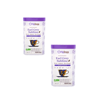 Origines Tea&Coffee The Noir Bio En - Earl Grey Sublime Ceylan Et Afrique 100G - 100 G - Pack 2 × Boîte métal 100 g