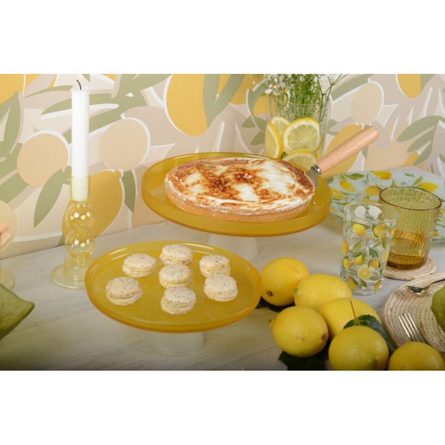 Terzo immagine del prodotto Piatto giallo con supporto bianco 21 cm by Aulica